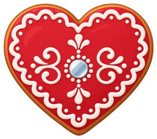 Red licitar heart, a traditional Croatian gingerbread decoration
